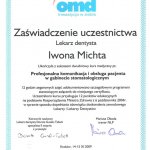 2004 Certyfikat uczestnictwa w kursie medycznym 