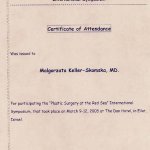 2005 Certyfikat uczestnictwa w sympozjum
