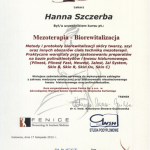 2012 Uczestnictwo w kursie pt.: Mezoterapia - Biorewitalizacja