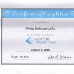 2010 Certyfikat ukończenia MENTOR