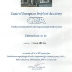 2007 Zaświadczenie o uczestnictwie w sympozjum CEiA