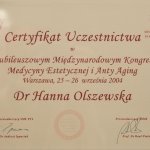 2004 Certyfikat uczestnictwa w kongresie
