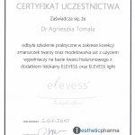 2010 Certyfikat uczestnictwa w szkoleniu praktycznym w zakresie korekcji zmarszczek twarzy oraz modelowania ust z użyciem 