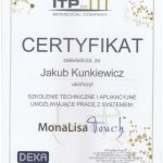  Certyfikat dr. J. Kunkiewicz