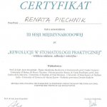 2004 Certyfikat uczestnictwa w III Sesji Międzynarodowej