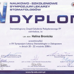 2006 Uczestnictwo w XV Sympozjum lekarzy stomatologów