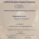 2008 Uczestnictwo w zaawansowanym kursie implantologicznym