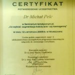 2005 Certyfikat uczestnictwa Michał Pelc