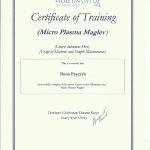2017 certyfikat - plazma Maglev
