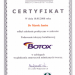 2008 Ukończenie kursu pt.: Podawanie toksyny botulinowej BOTOX w zabiegach wygładzania zmarszczek mimicznych twarzy