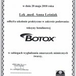 2010 Szkolenie praktyczne z zakresu podawania toksyny botulinowej 