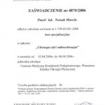 2006 Marcin Nowak - kurs: Chirurgia ręki i mikrochirurgia
