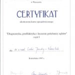 1997 Certyfikat ukończenia kursu 