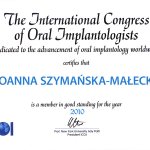 2010 Certyfikat Implantologia ICOI