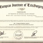 2008 Certificate of training in minimal access surgery. 