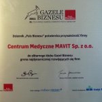 2011 Certyfikat Gazele Biznesu dla Mavit