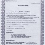 1996 Certyfikat uczestnictwa w szkoleniu