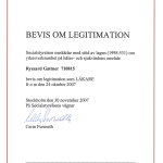 2007 Bevis om legitimation .