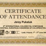 2005 Certyfikat uczestnictwa w sympozjum
