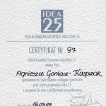 1997 Uprawnienia do wykonywania zabiegów jontoforezy przy użyciu preparatów IDEA 25