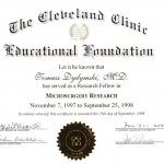 1998 Certificate of service in Microsurgery Research