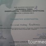 2005 Certyfikat uczestnictwa dr A.Świątkiewicza w kursie naukowo-szkoleniowym 