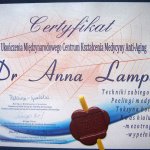 2011 Certyfikat Ukończenia Międzynarodowego Centrum Kształcenia Medycyny Anti-Aging