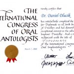 2008 Certyfikat: Implantologia