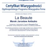 2012 Certyfikat Wiarygodności