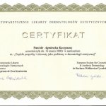 2002 Uczestnictwo w seminarium pt.: Trądzik pospolity i różowaty jako problemy w dermatologii estetycznej