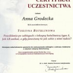 2010 Certyfikat uczestnictwa w kursie: Toksyna Botulinowa