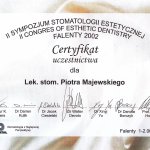 2002 Uczestnictwo w II Sympozjum Stomatologii Estetycznej