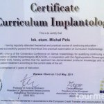 2011 Certificate Curriculum Implantology Michał Pelc