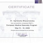 2009 Agnieszka Bliżanowska - European Medical Specialty Program
