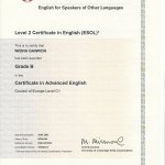 2003 lek. med. Iwona Gawron - Certification in English