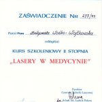 1993 Kurs: Lasery w medycynie.