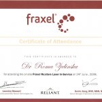 2008 Awarded for attending the on-site Fraxel Re:store Laser In-Service 