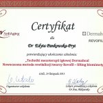 2013 Certyfikat potwierdzający ukończenie szkolenia Techniki mezoterapii igłowej Dermaheal