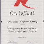 2008 Uczestnictwo w praktycznym kursie implanto-protetycznym
