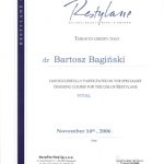 2006 has succesfully particpated in the specjalist training course for the use of restylane