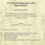 1996 Kurs: ULTRASONOGRAFIA JAMY BRZUSZNEJ