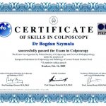 2009 Dr Bogdan Szymala - Certificate of skills in colposcopy