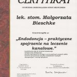 2009 Certyfikat ukończenia doskonalącego kursu medycznego