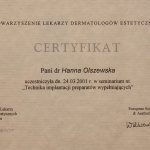 2001 Certyfikat uczestnictwa w seminarium