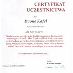 2009 Certyfikat za uczestnictwo w kursie pt.: Mezoterapia