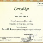 2011 Certyfikat ukończenia szkolenia z zakresu TOKSYNA BOTULINOWA / BOTOKS