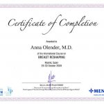 2009 Certyfikat ukończenia kursu: Breast reshaping