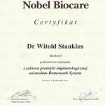 2001 Ukończenie szkolenia z zakresu protetyki implantologicznej ad modum Branemark System