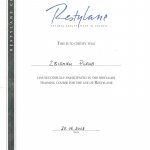 2008 Certyfikat za udział w kursie dotyczącym użycia Restylane