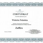 2012 Certyfikat ukończenia szkolenia obsługi urządzenia Zaffiro